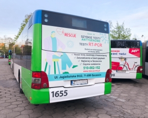 Reklama na autobusie Kraków